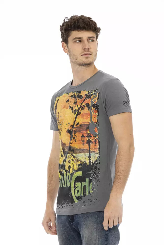 Graues Herren-T-Shirt aus Baumwolle