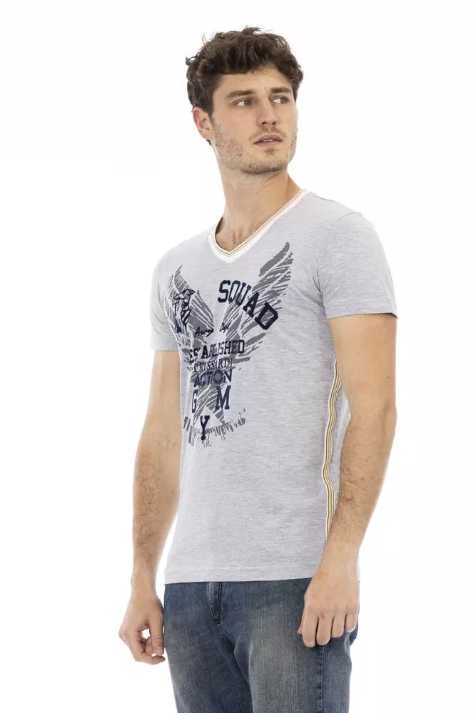 Graues Herren-T-Shirt aus Baumwolle