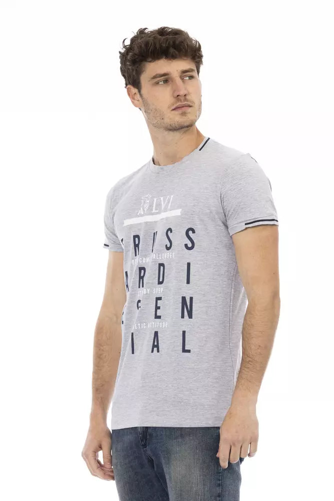Graues Herren-T-Shirt aus Baumwolle