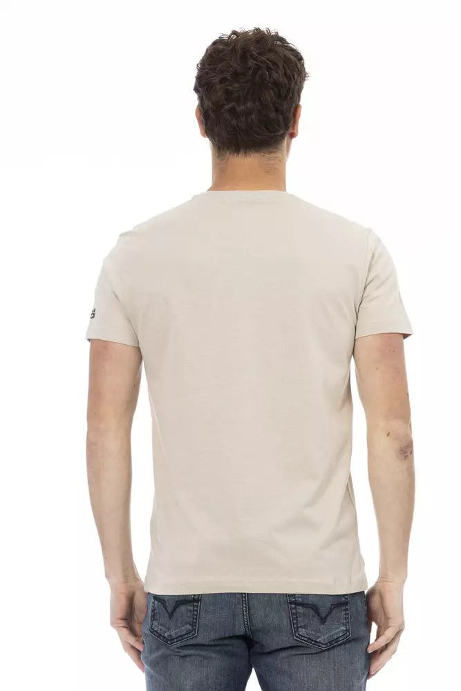 T-shirt da uomo in cotone beige