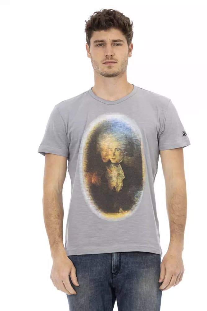 T-shirt da uomo in cotone grigio