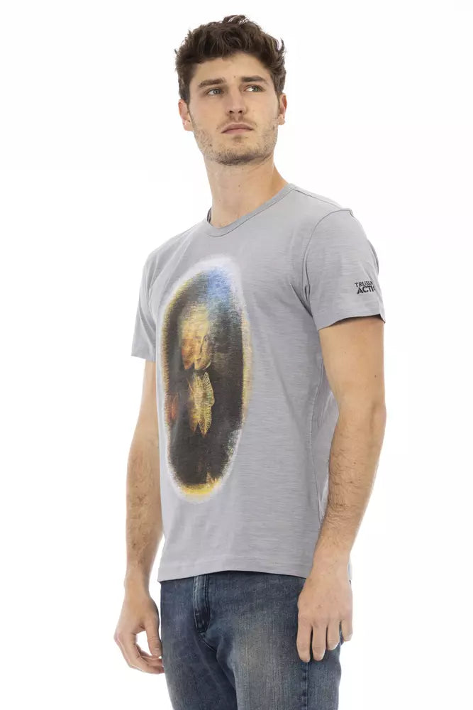 T-shirt da uomo in cotone grigio