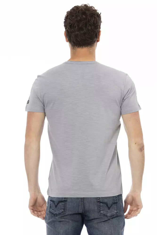 T-shirt da uomo in cotone grigio
