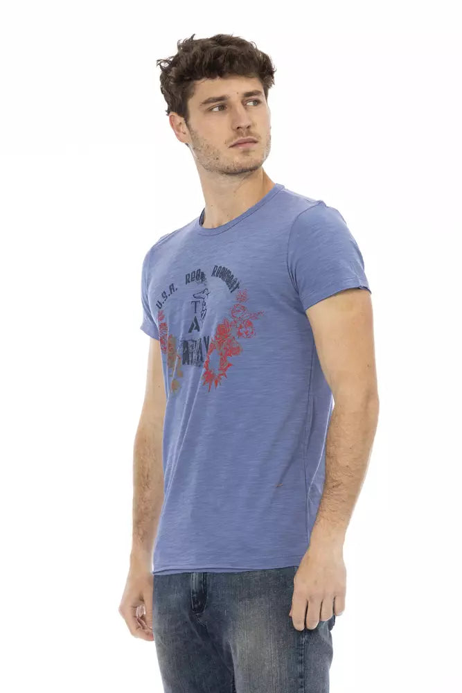 T-shirt da uomo in cotone blu