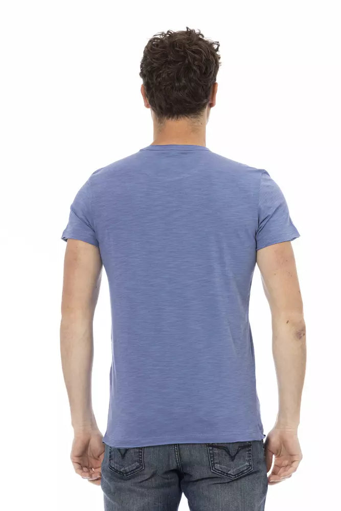 T-shirt da uomo in cotone blu