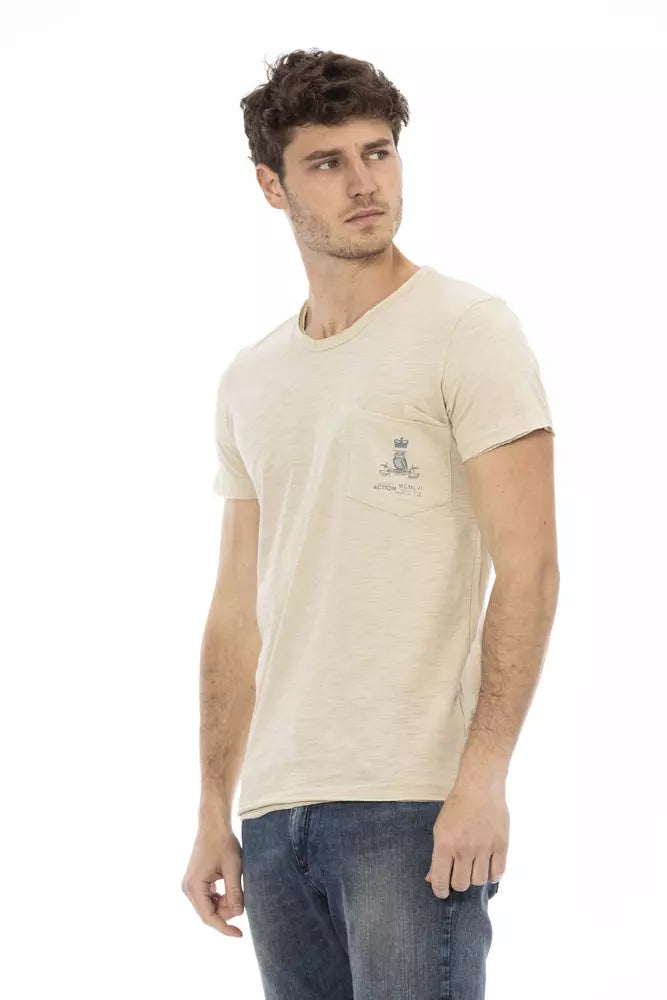 T-shirt da uomo in cotone beige