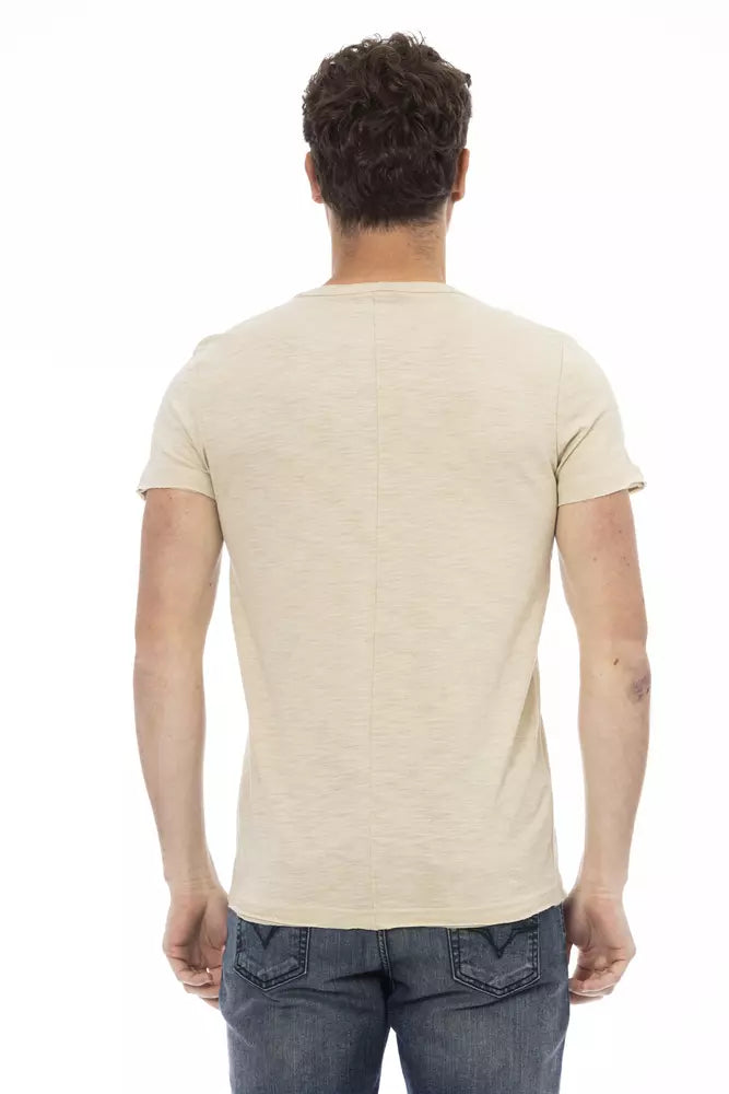 T-shirt da uomo in cotone beige