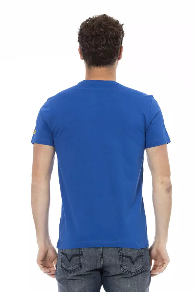 T-shirt da uomo in cotone blu