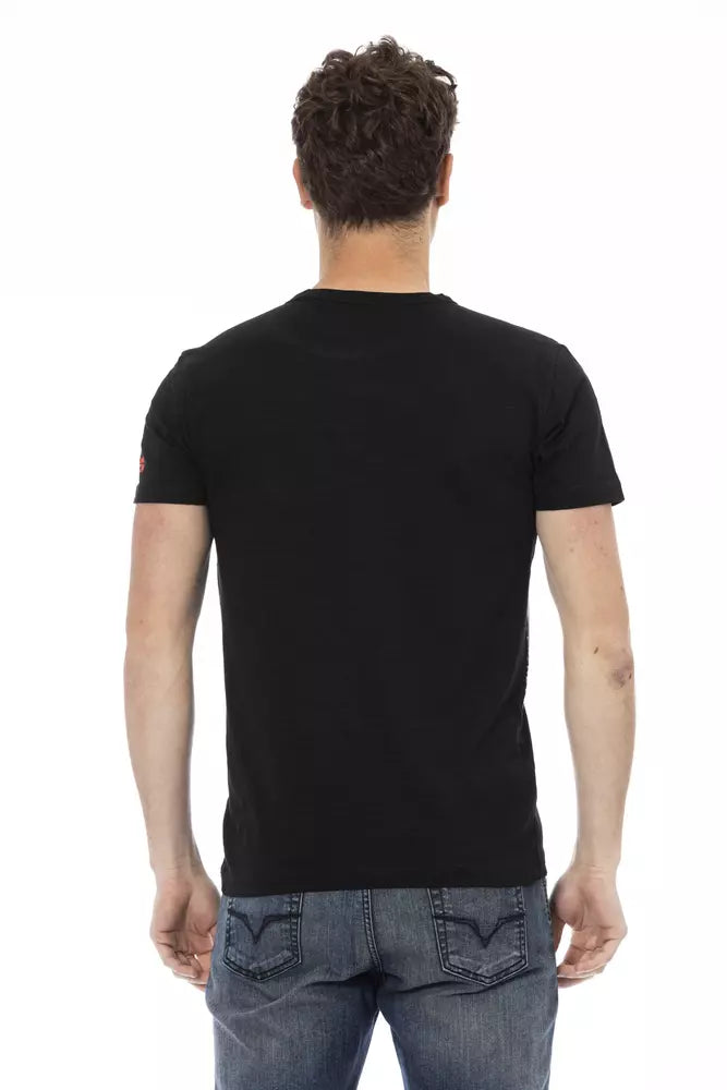 Schwarzes Herren-T-Shirt aus Baumwolle