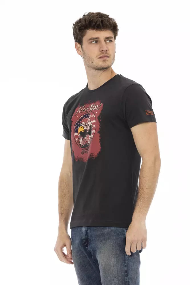 T-shirt da uomo in cotone nero