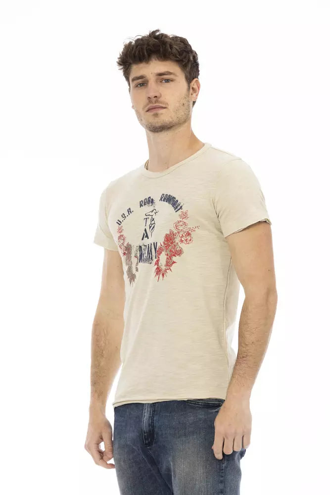 T-shirt da uomo in cotone beige