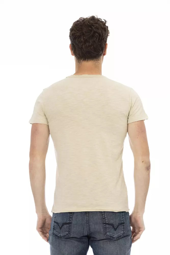 T-shirt da uomo in cotone beige