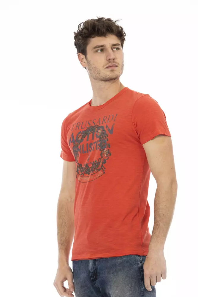 T-shirt da uomo in cotone rosso