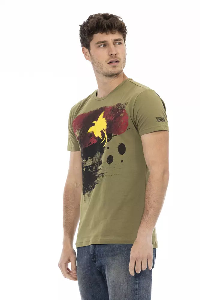 T-shirt da uomo in cotone verde