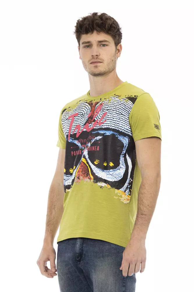 Grünes Herren-T-Shirt aus Baumwolle