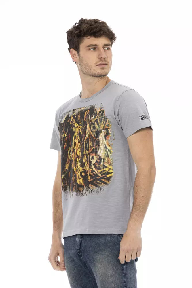 T-shirt da uomo in cotone grigio