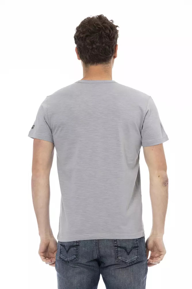 T-shirt da uomo in cotone grigio