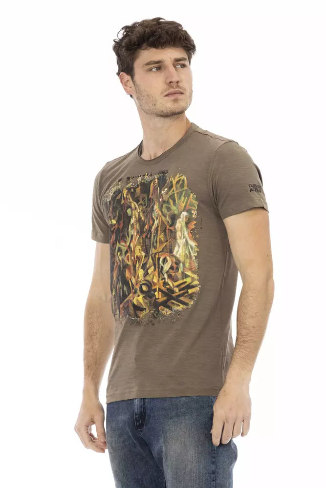 T-shirt da uomo in cotone marrone