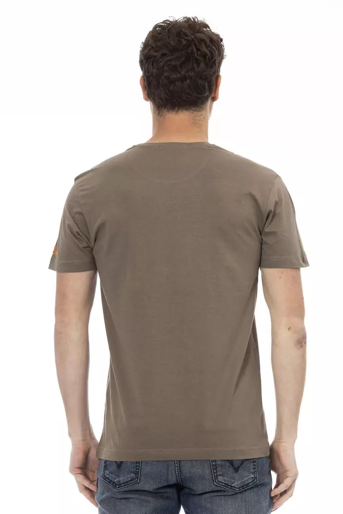 T-shirt da uomo in cotone marrone