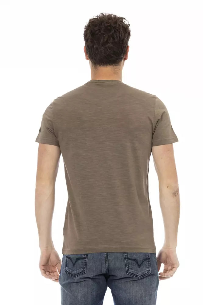 T-shirt da uomo in cotone marrone
