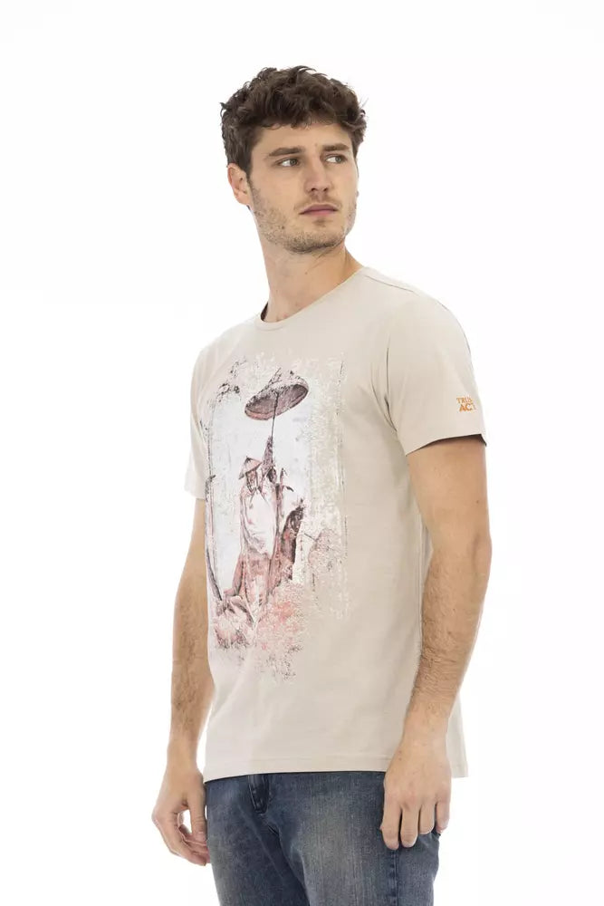 T-shirt da uomo in cotone beige