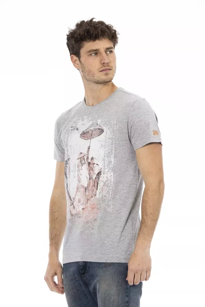 T-shirt da uomo in cotone grigio
