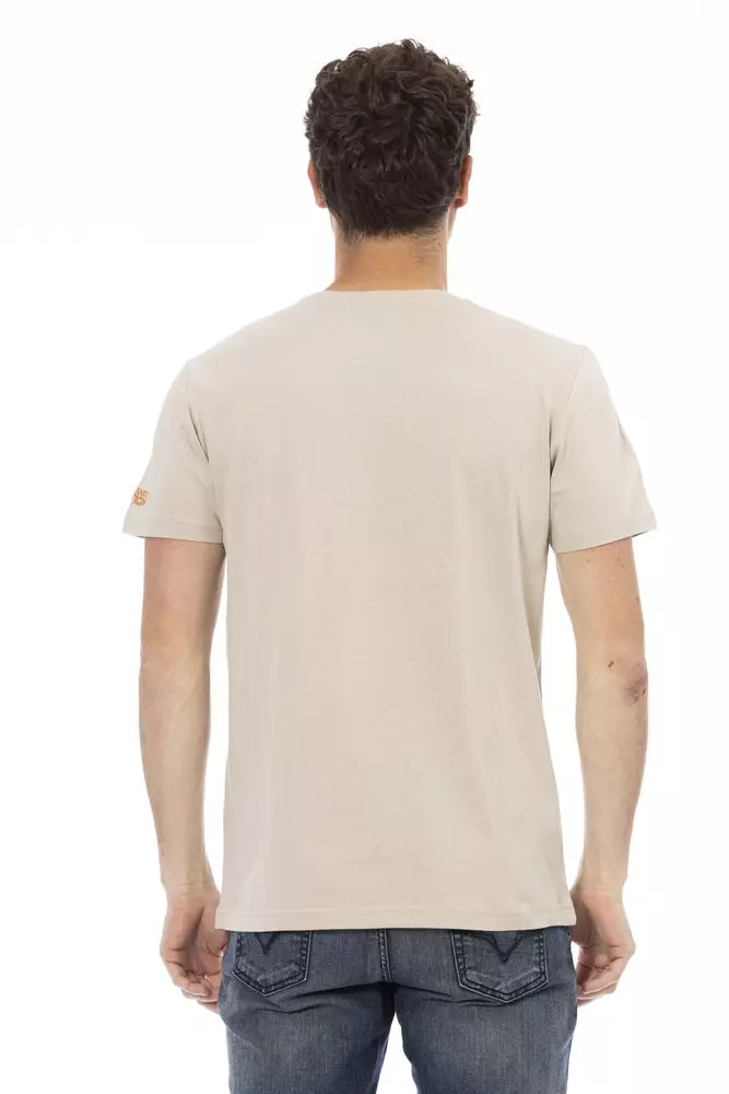T-shirt da uomo in cotone beige