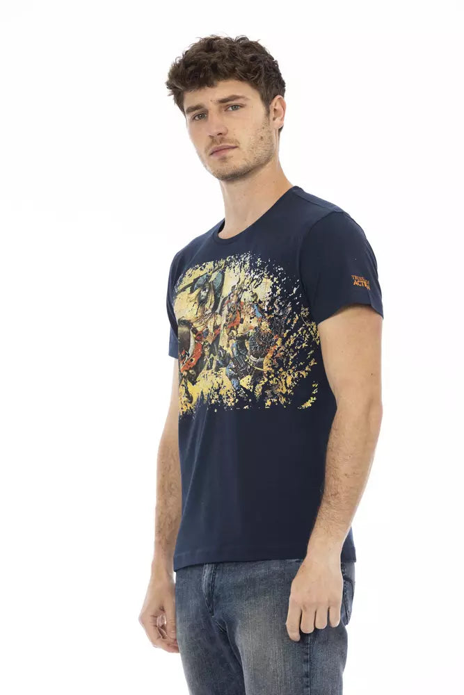 T-shirt da uomo in cotone blu