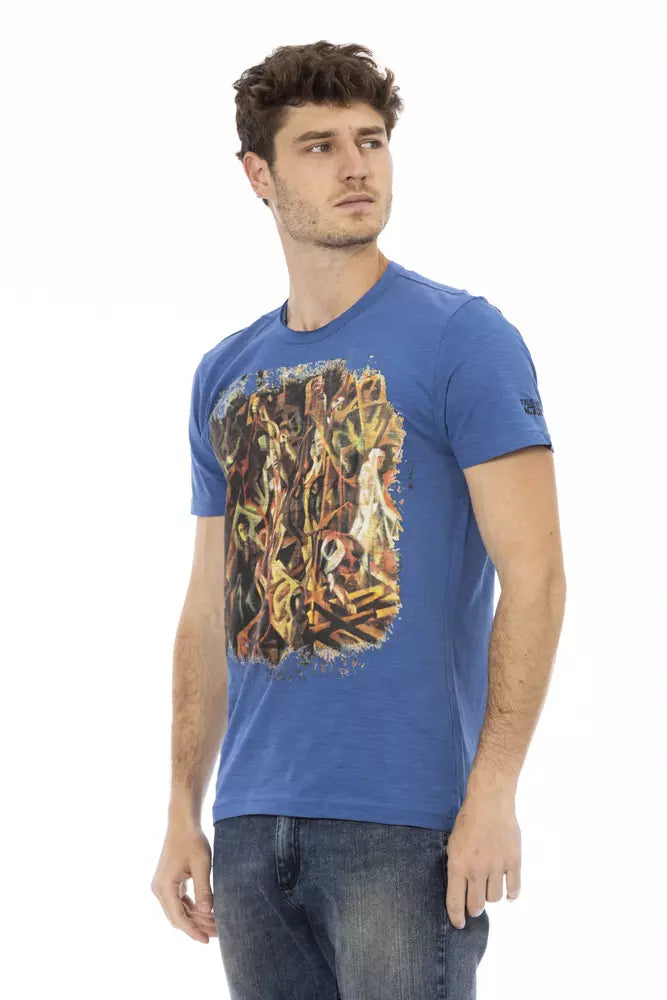 T-shirt da uomo in cotone blu