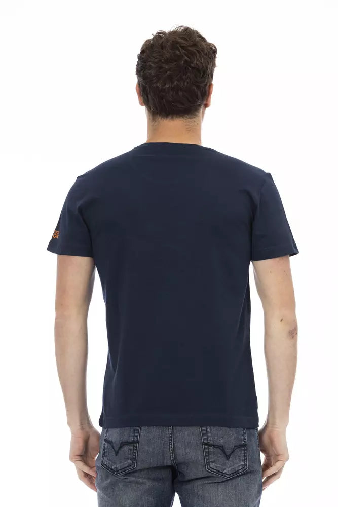 T-shirt da uomo in cotone blu