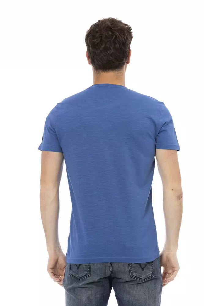 T-shirt da uomo in cotone blu
