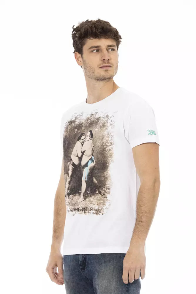 T-shirt da uomo in cotone bianco