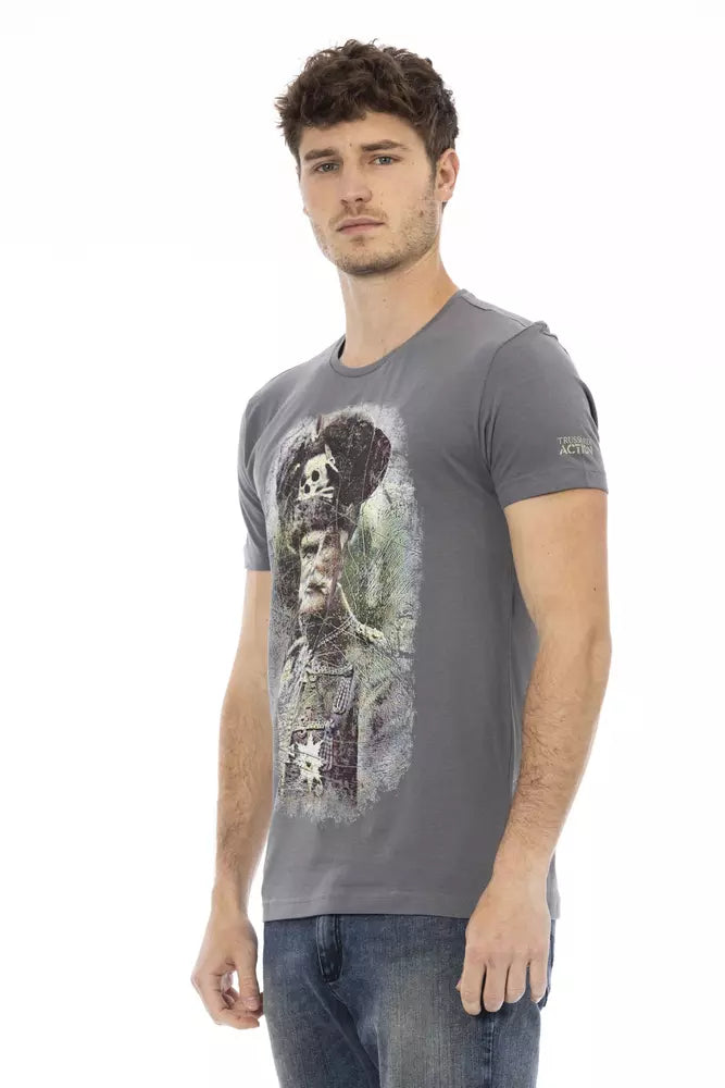 T-shirt da uomo in cotone grigio
