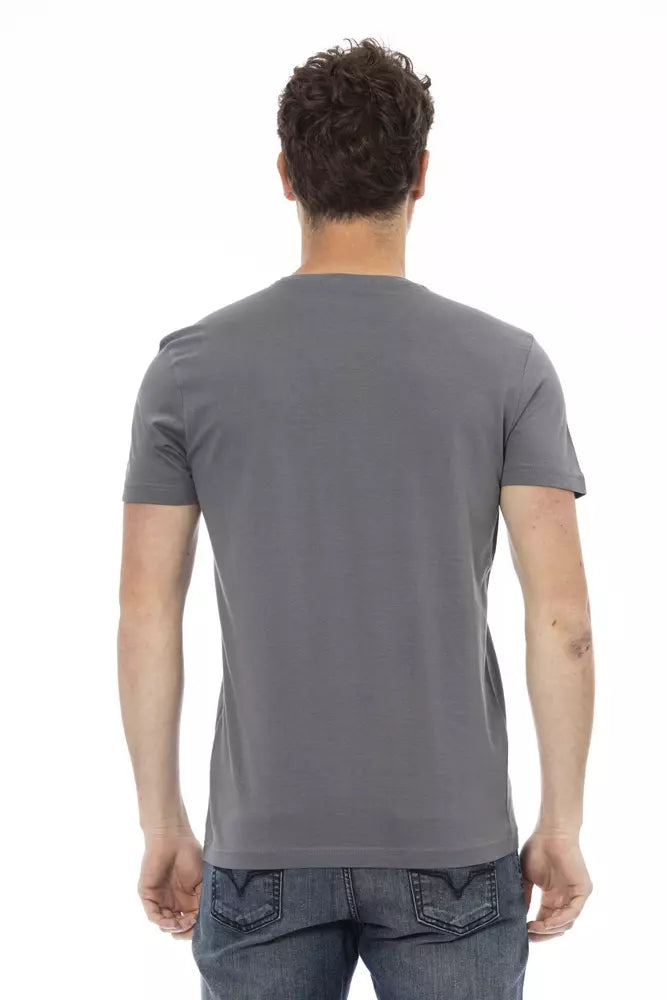 T-shirt da uomo in cotone grigio