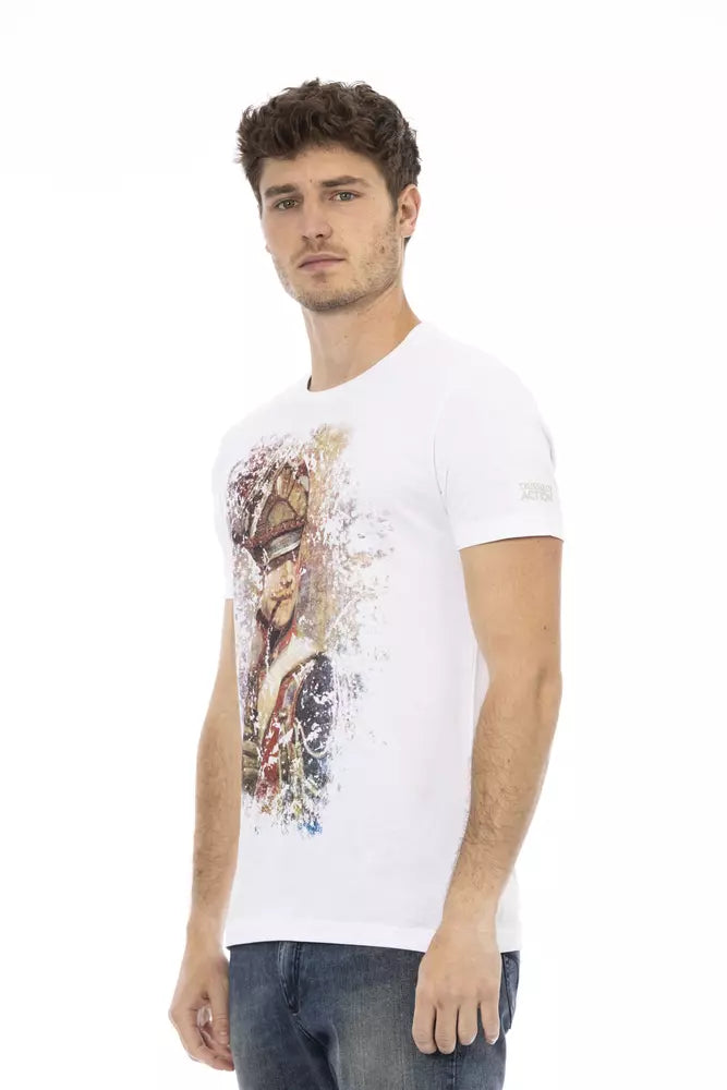 Schickes weißes T-Shirt aus Baumwollmischung mit Grafik auf der Vorderseite