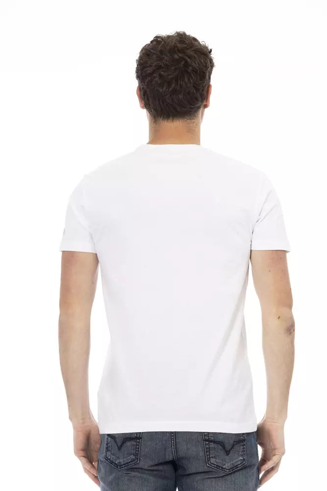Schickes weißes T-Shirt aus Baumwollmischung mit Grafik auf der Vorderseite