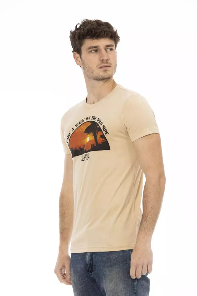T-shirt da uomo in cotone beige
