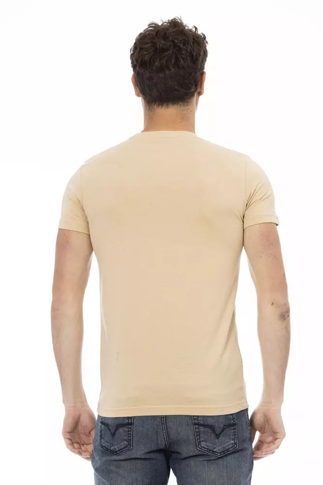 T-shirt da uomo in cotone beige