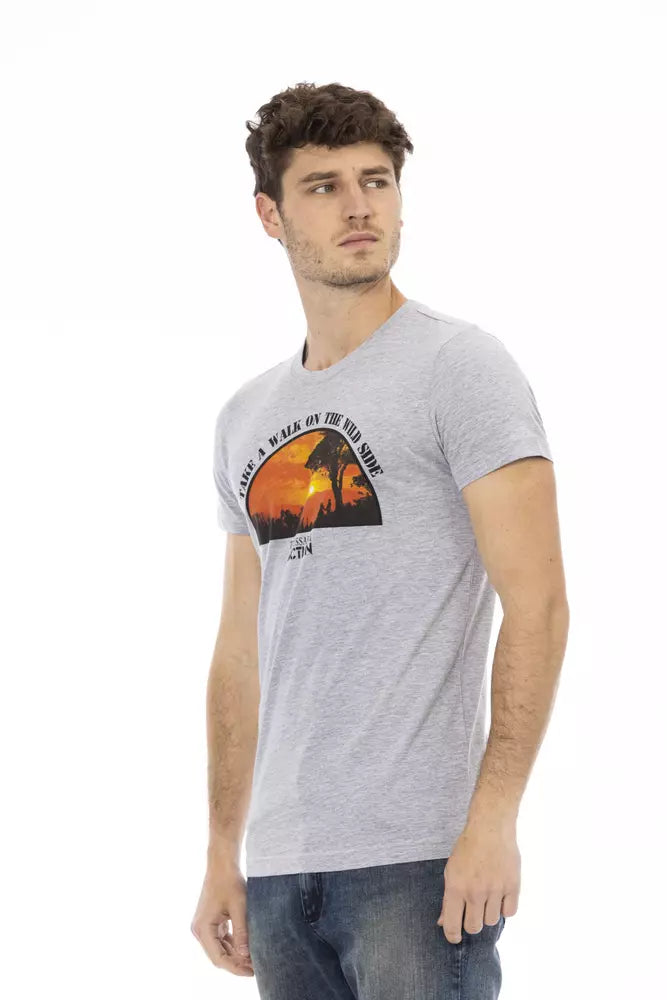 T-shirt da uomo in cotone grigio
