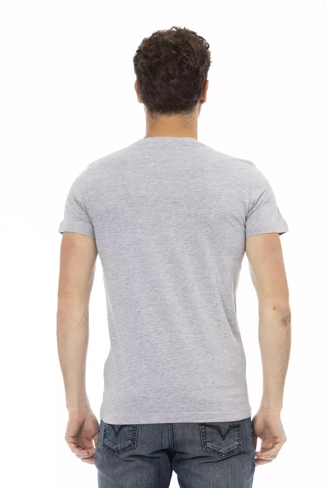 T-shirt da uomo in cotone grigio