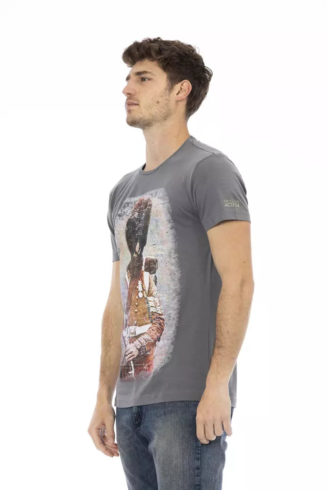 T-shirt da uomo in cotone grigio