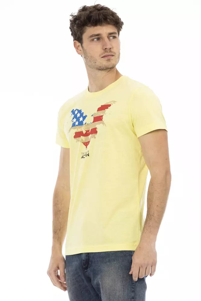 T-shirt da uomo in cotone giallo