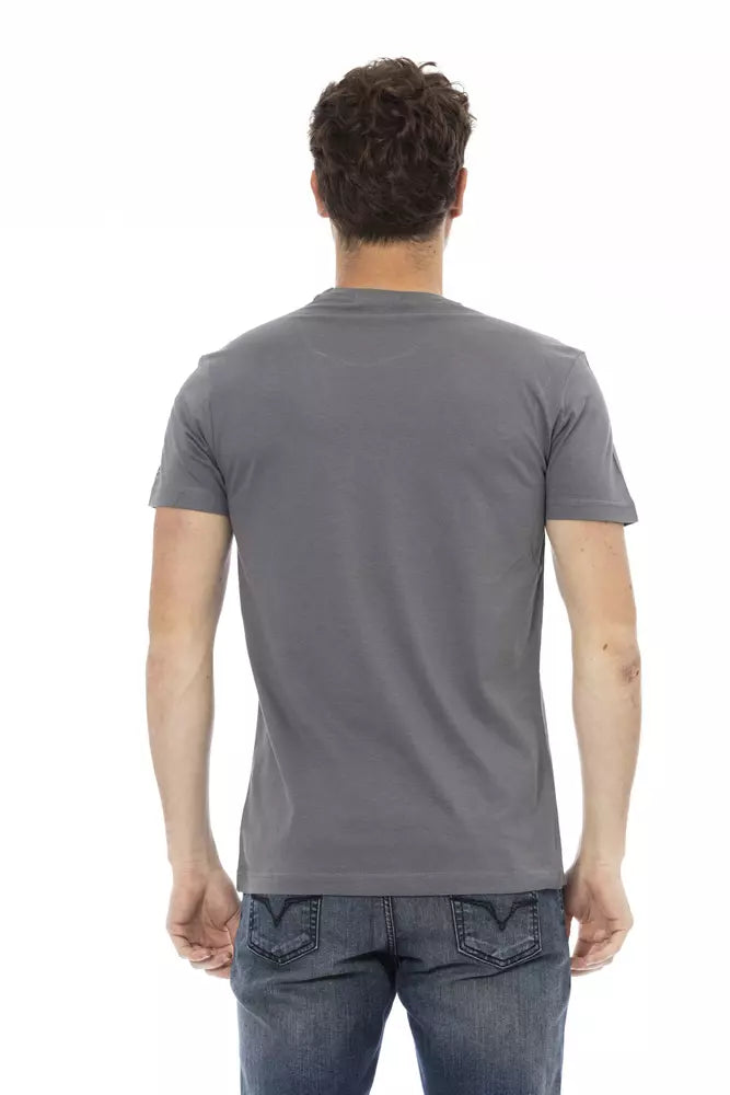 T-shirt da uomo in cotone grigio