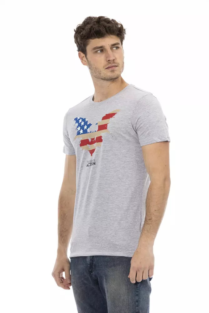 T-shirt da uomo in cotone grigio