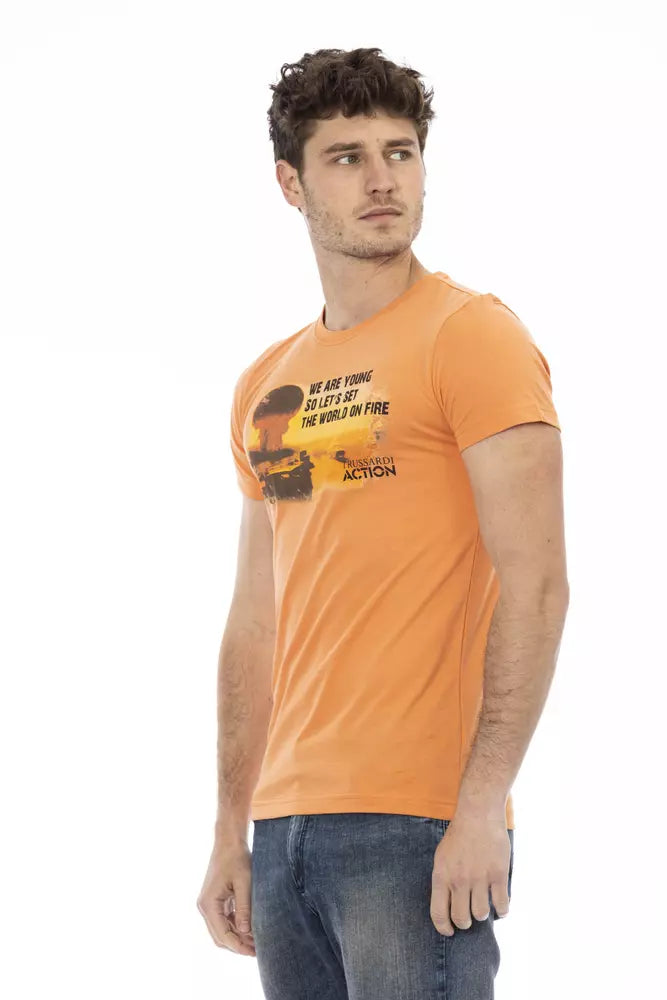 T-shirt da uomo in cotone arancione