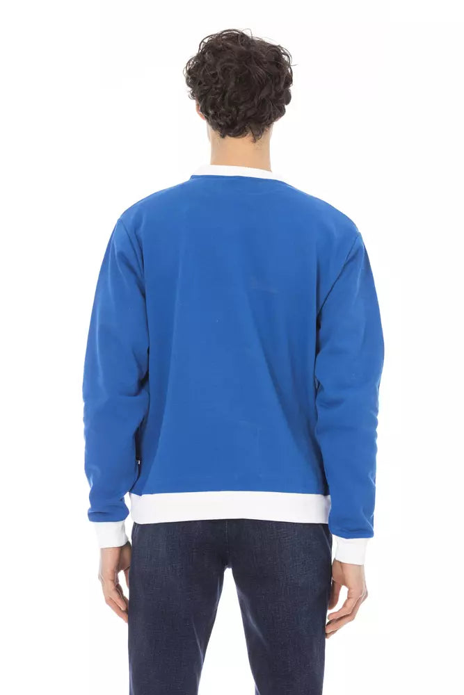 Blauer Herrenpullover aus Baumwolle