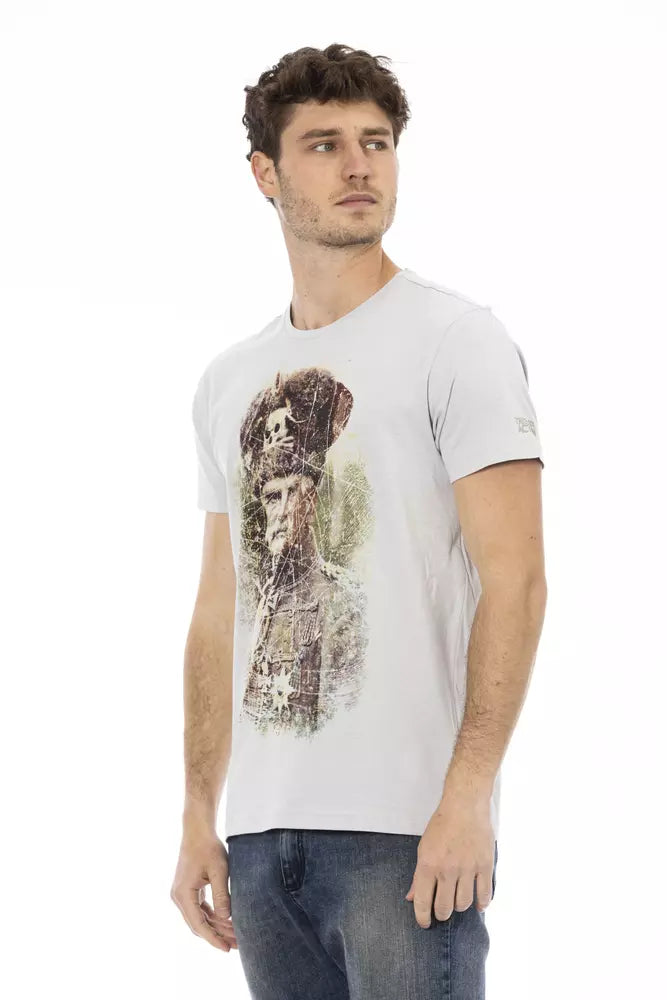 T-shirt da uomo in cotone grigio