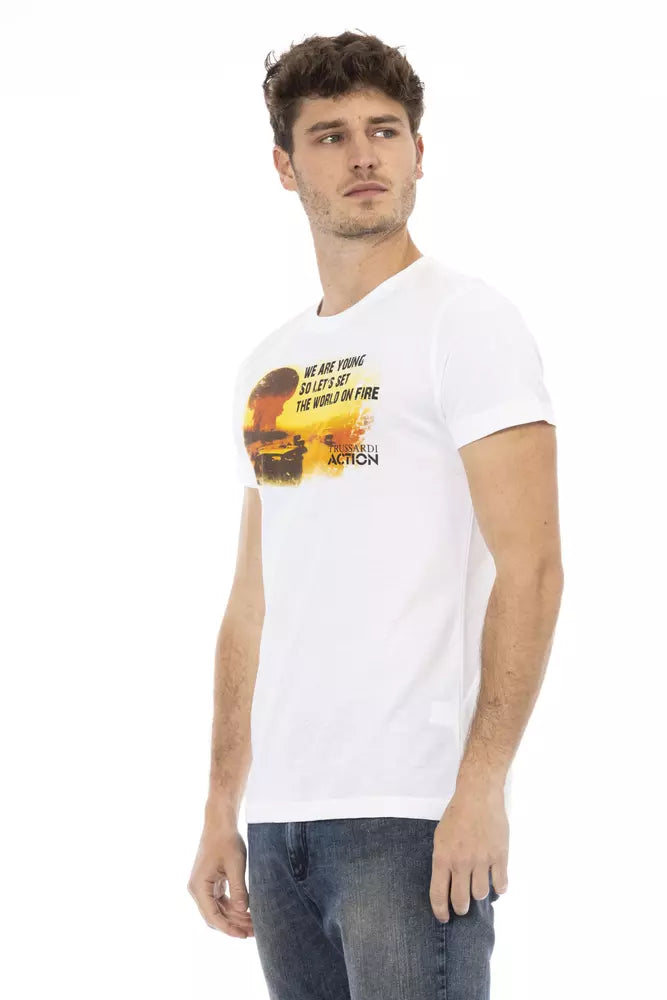 T-shirt da uomo in cotone bianco