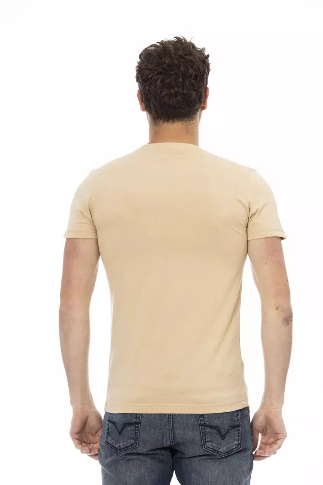 Beiges Herren-T-Shirt aus Baumwolle