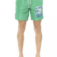 Green Polyester Men Swim Shorts